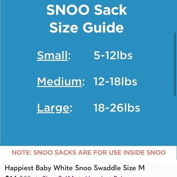 Happiest Baby SNOO Baby Sleep Swaddle, Size Large, 18-26 pounds - Picture 3 of 5